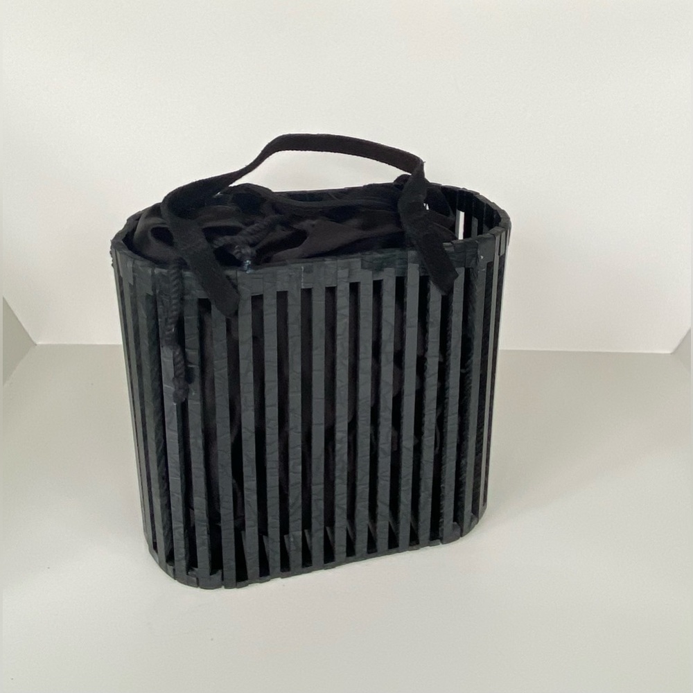 LOVESTITCH Resin Tote Bag, Shoulder Bag, Handbag, Pearl-Black - Picture 4 of 10